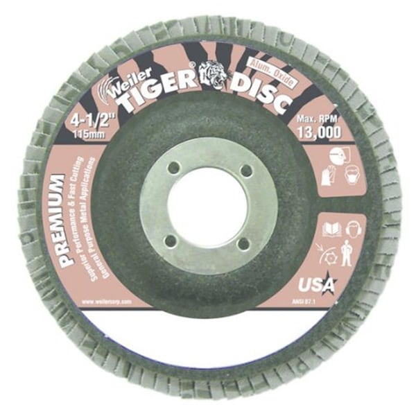 Weiler Weiler 804-50665 4.5 x .875 in. Tiger Type 27 Non-Woven Aluminum Oxide Flap Disc 804-50665 - main